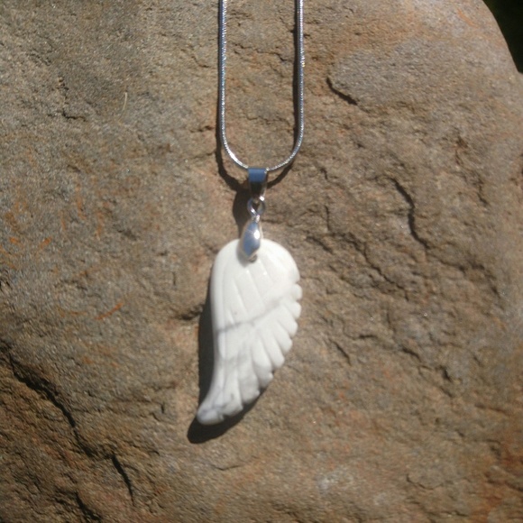 SICKHEADZ APPAREL Jewelry - Angel wing white buffalo turquoise